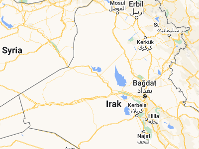 Map showing location of Ḩadīthah (34.13477, 42.37724)