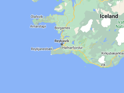 Map showing location of Hafnarfjörður (64.0671, -21.93774)