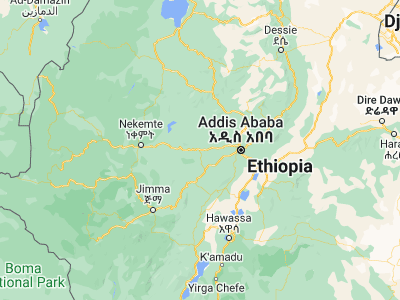 Map showing location of Hāgere Hiywet (8.98333, 37.85)