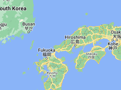 Map showing location of Hagi (34.4, 131.41667)