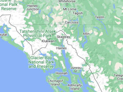 Map showing location of Haines (59.22859, -135.44411)