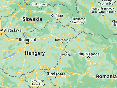 Map showing location of Hajdúszoboszló (47.45, 21.4)