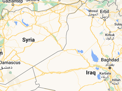 Map showing location of Hajīn (34.6927, 40.827)
