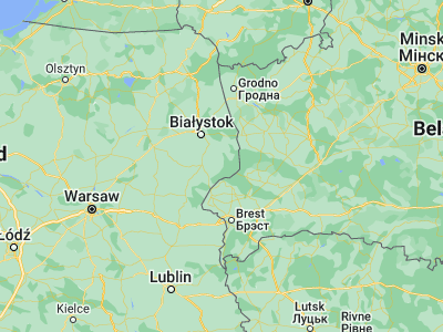 Map showing location of Hajnówka (52.74328, 23.58122)