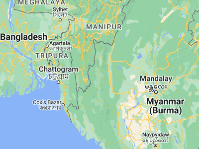 Map showing location of Hakha (22.65, 93.61667)