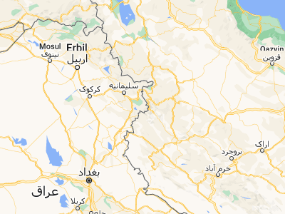 Map showing location of Ḩalabjah (35.17778, 45.98611)