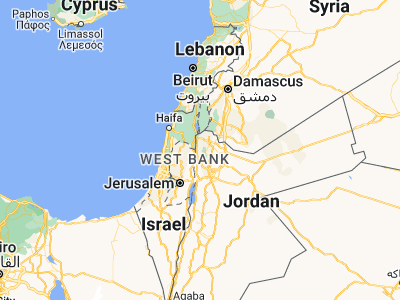 Map showing location of Ḩalāwah (32.38464, 35.66147)