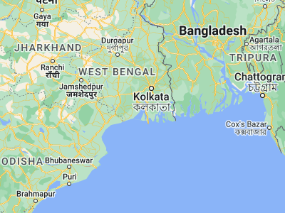 Map showing location of Haldia (22.06046, 88.10975)