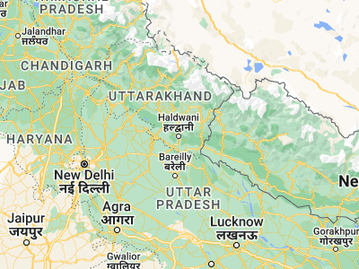 Map showing location of Haldwāni (29.22254, 79.5286)