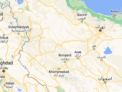 Map showing location of Hamadān (34.79922, 48.51456)