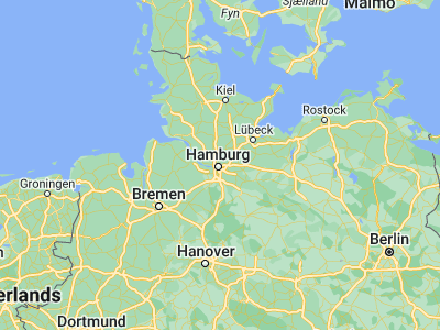 Map showing location of Hamburg (53.57532, 10.01534)