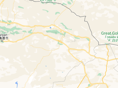 Map showing location of Hami (42.8, 93.45)