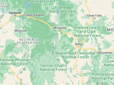 Map showing location of Hamilton (46.24687, -114.16037)