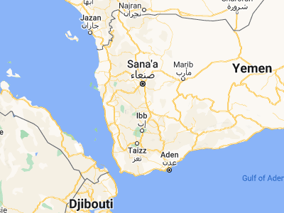 Map showing location of Ḩammām ‘Alī (14.66371, 44.14763)