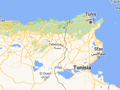 Map showing location of Hammamet (35.44862, 7.95184)