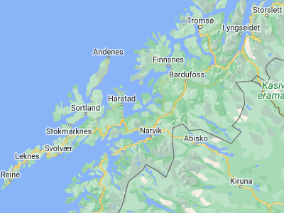 Map showing location of Hamnvik (68.77831, 17.17457)