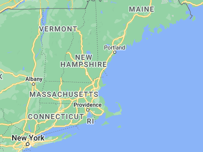 Map showing location of Hampton Beach (42.90731, -70.812)