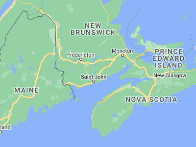 Map showing location of Hampton (45.52876, -65.85354)