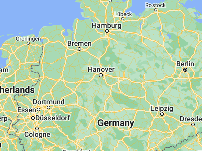 Map showing location of Hannover (52.37052, 9.73322)
