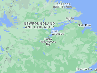 Map showing location of Happy Valley-Goose Bay (53.31685, -60.33153)