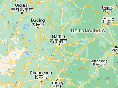 Map showing location of Harbin (45.75, 126.65)