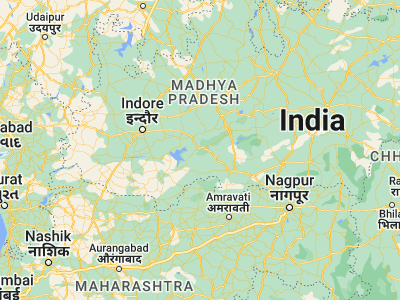 Map showing location of Harda (22.33333, 77.1)