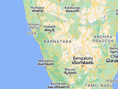 Map showing location of Harihar (14.51667, 75.8)
