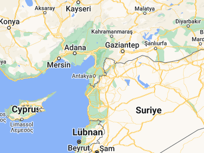 Map showing location of Ḩārim (36.21176, 36.52078)