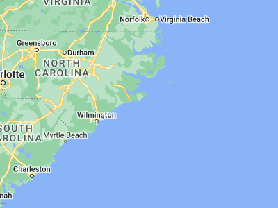 Map showing location of Harkers Island (34.69516, -76.55937)