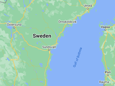 Map showing location of Härnösand (62.63228, 17.93794)
