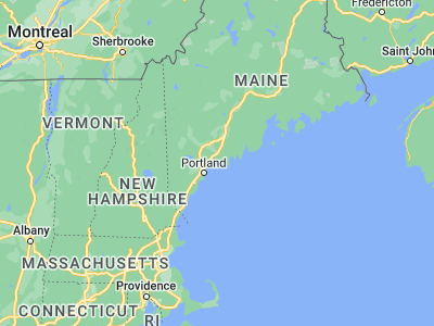 Map showing location of Harpswell Center (43.80175, -69.98421)