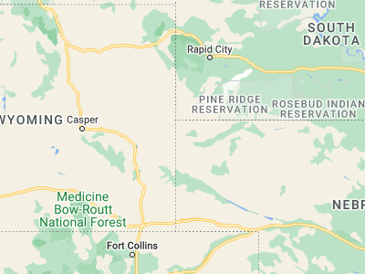 Map showing location of Harrison (42.68719, -103.88271)
