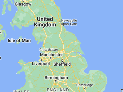 Map showing location of Harrogate (53.99078, -1.5373)