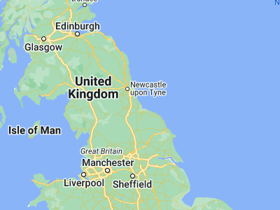 Map showing location of Hartlepool (54.68611, -1.2125)