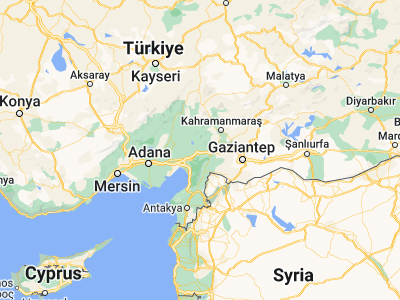 Map showing location of Haruniye (37.24216, 36.45484)