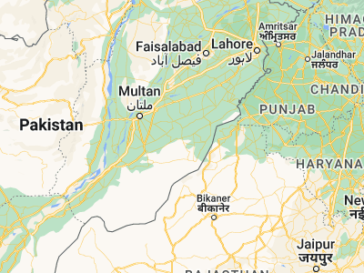 Map showing location of Hāsilpur (29.71222, 72.55528)