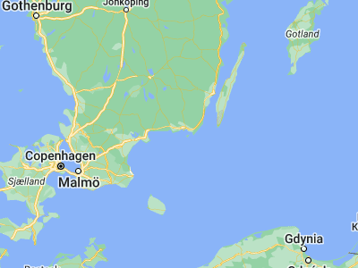 Map showing location of Hasslö (56.11667, 15.48333)