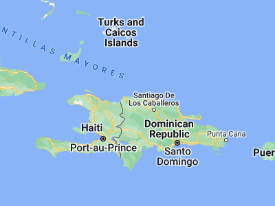 Map showing location of Hatillo Palma (19.66256, -71.19406)