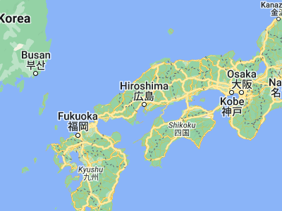 Map showing location of Hatsukaichi (34.35, 132.33333)