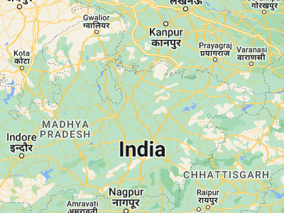 Map showing location of Hatta (24.13388, 79.60076)