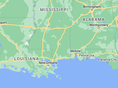 Map showing location of Hattiesburg (31.32712, -89.29034)