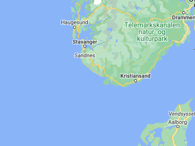 Map showing location of Hauge (58.34361, 6.28121)