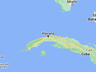 Map showing location of Havana (23.13302, -82.38304)