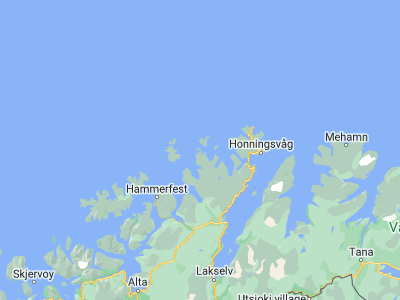 Map showing location of Havøysund (70.99634, 24.66217)
