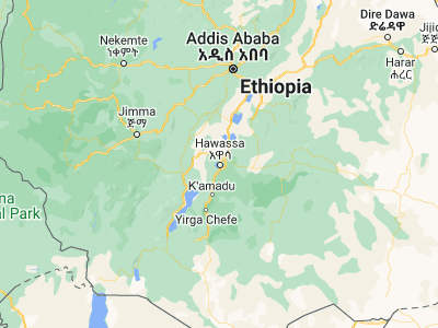 Map showing location of Hawassa (7.06205, 38.47635)