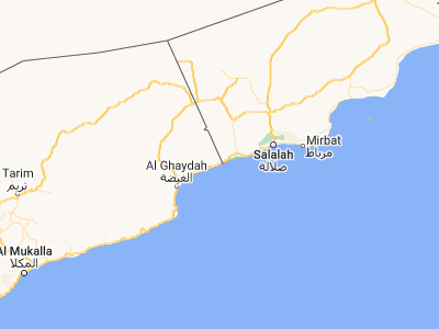 Map showing location of Ḩawf (16.63333, 53.03333)