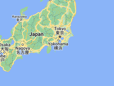 Map showing location of Hayama (35.26667, 139.58333)