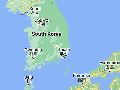 Map showing location of Hayang (35.91333, 128.82)