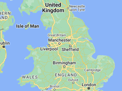 Map showing location of Hazel Grove (53.38333, -2.11667)