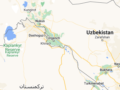 Map showing location of Hazorasp (41.31944, 61.07417)